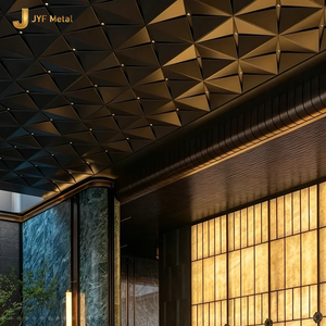 ANW808 Modern Wave Stainless Steel Ceiling Panels Ceiling <b>Grid</b> Fireproof Waterproof Suspended Ceiling for Hotel Decoration - Product Image 1