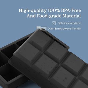 BPA miễn phí lớn 8 khoang Silicone Ice Cube khay thân thiện với môi dễ dàng phát hành Ice Making Tool Reusable Ice Cream Maker - Product Image 4