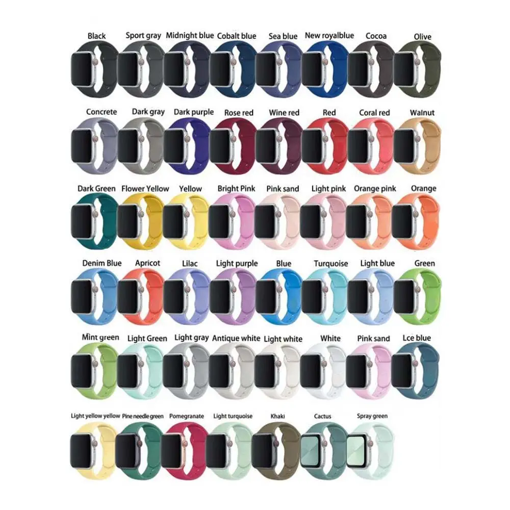 Design classico ufficiale per Apple Watch Soild Color Soft Silicone Band cinturino in gomma da polso