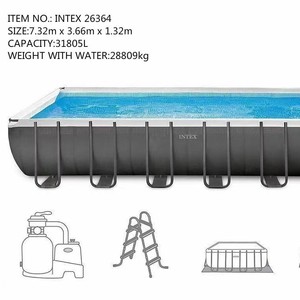 <span class=keywords><strong>Piscine</strong></span> gonflable rectangulaire <span class=keywords><strong>Intex</strong></span> 26356 gris foncé pour usage familial en extérieur - Product Image 2