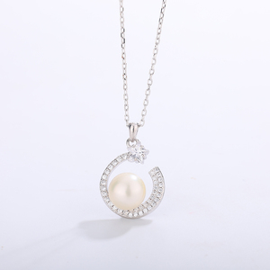 Collar con Colgante de Perla Natural de Agua Dulce con Estrella y Luna Romántica, Chapado en Plata, Joyería de Cobre, Gargantilla de Luna Creciente para Mujer, Regalo - Product Image 3
