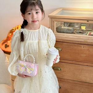 Borsa a tracolla a forma di fiocco per bambina alla moda ed elegante borsa a tracolla a tracolla stile principessa - Product Image 2