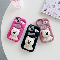 Coque de téléphone mignonne et populaire BAILI pour Redmi 15C Xiaomi Note 14, motif chien de dessin animé, support 3D en silicone, étui de protection pour mobile