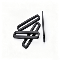 Attache de sangle en plastique noir, longue, rectangulaire et arrondie, pour sac à dos, bagages, accessoires de fixation de sangle.