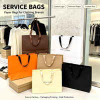 Sac de shopping en papier cartonné pliable avec poignées en corde de coton enduite de luxe, impression offset pour l'emballage des bougies