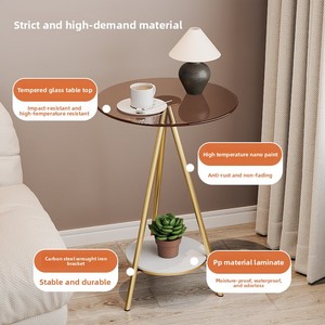 Meubles de maison simples de <span class=keywords><strong>table</strong></span> en verre à double couche de style nordique pour le café ou la lecture de salon - Product Image 3