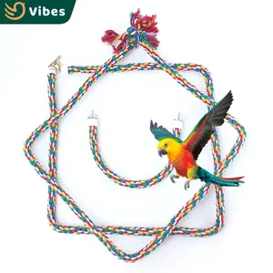 Amostra grátis 50cm 100cm 150cm Bird Rope Poleiro Algodão Corda Escalada Net Swing Entregando Pássaro Papagaio Brinquedo De Escalada