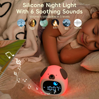 Silikon Tier Tisch lampe Niedlichen Welpen Cartoon Wecker Tragbare Kinder Schlaf Trainer mit Nachtlicht & Schlaf geräusche