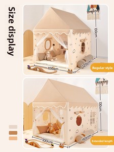 <span class=keywords><strong>Tente</strong></span> de jeu intérieure en plastique pour enfants avec lit séparé pour garçons et filles, château de jeu pour bébé, base secrète - Product Image 4