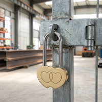 Cadenas de voyage en laiton de 40 mm, forme cœur, étanche, antirouille, avec anse renforcée, à clé, pour bagages, salle de sport, porte, valise, vente en gros OEM