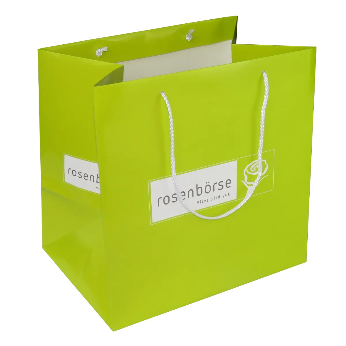 कस्टम मुद्रित रस्सी कॉर्ड संभाल फ्लैट पैक कागज वाहक बैग खुदरा पैकेजिंग शॉपिंग बैग