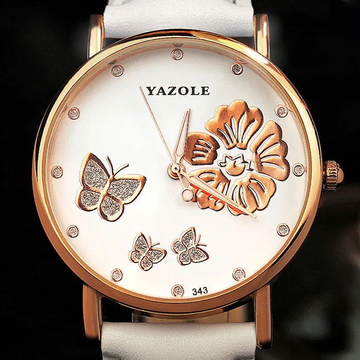 YAZOLE D 343 Luxury women watch custom logo 2020 lady beautiful quartz luminous ladies watches fashion flower butterfly watches