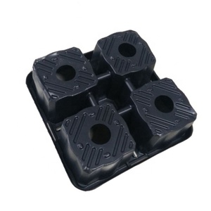 Grand plateau de semis de tomates <span class=keywords><strong>d</strong></span>'<span class=keywords><strong>orge</strong></span> pour animaux de compagnie de type hydroponique profond <span class=keywords><strong>à</strong></span> cellules carrées noires personnalisées avec trou - Product Image 3