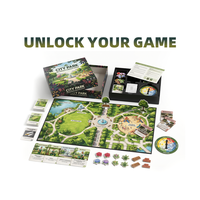 Boîte de transport à couvercle rabattable en carton PEFC 100% pâte de cellulose durable, avec revêtement aqueux, pour jeux de société éducatifs sur le thème des jardins européens et botaniques