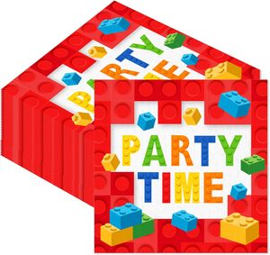 Building Blocks Paper Napkins Disposable Building Bricks Paper Napkins Beverage Dinner Dessert Napkins <strong>for</strong> Birthday <strong>Baby</strong> Shower - Product Image 1