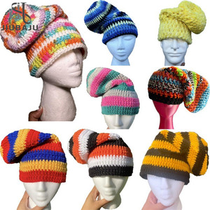 Chapeau de Noël pour femmes et hommes, costume de cosplay, <span class=keywords><strong>pompon</strong></span>, chapeau de Père Noël, chapeau à longue queue, mode vintage, chapeau en crochet - Product Image 1
