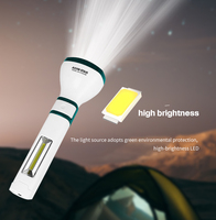 Mini lampe torche LED rechargeable avec lumière latérale, indice de protection IP33, lumière du jour 6000K, intensité réglable, portable