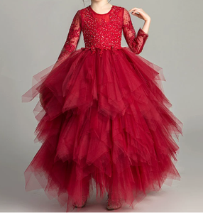 Abiti <span class=keywords><strong>Lunghi</strong></span> da Cerimonia per Bambine, <span class=keywords><strong>Vestiti</strong></span> Eleganti per Feste di Natale, Matrimoni e Balli, Abito Rosa per Bambine - Product Image 6