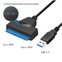 Cable Adaptador de Disco Duro Externo USB 3.0 SATA con Cubierta de PVC, Adaptador USB Tipo SATA a USB para SSD/HDD de 2.5 Pulgadas con Función de Carga UASP
