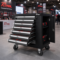 Chariot à outils RT TOOL avec outils, armoire à roulettes à 7 tiroirs pour atelier et garage