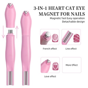 Aimants professionnels trois-en-un pour nail art, motifs œil de chat et cœur, pour ongles en gel DIY, spéciaux - Product Image 6