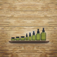 Fuyun Haute Qualité 15ml 30ml 60ml 125ml 200ml Couleur Verte Verre Dépoli Cosmétique Vide Lotion Bouteille en Verre pour Soins de la Peau