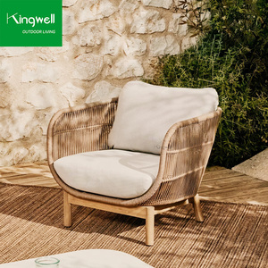 Divano Lounge <span class=keywords><strong>per</strong></span> 4 Persone in <span class=keywords><strong>Legno</strong></span> di Teak, Arredamento da Esterno Moderno e Resistente <span class=keywords><strong>per</strong></span> Balcone, <span class=keywords><strong>Giardino</strong></span>, Hotel, Prodotto dalla Fabbrica di Foshan - Product Image 3