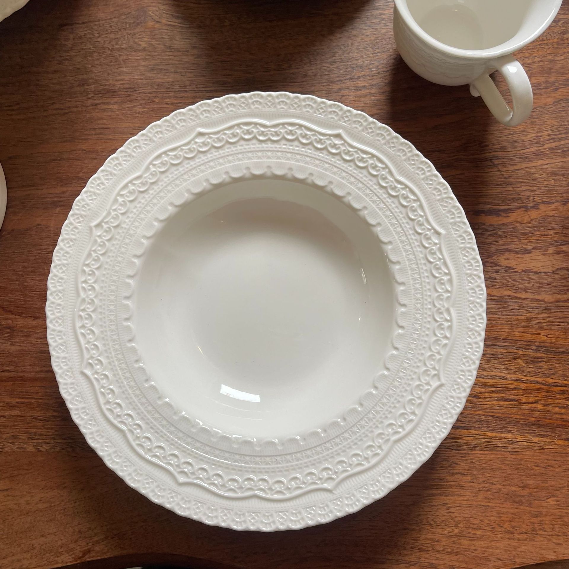 Plato para pasta WhiteEmbossed 23*4.5