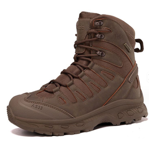 DFB926 AS33 Brown Tactical <b>Hiking</b> <b>Boots</b> Waterproof Outdoor Leather Men's Desert <b>Boots</b> All Seasons - Product Image 4
