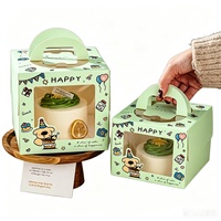Emballage cadeau pour les fêtes, boîte à pâtisserie, boîte à dessert, boîte à gâteau d'anniversaire, fenêtre transparente en PET, poignée portable, impression de logo personnalisée