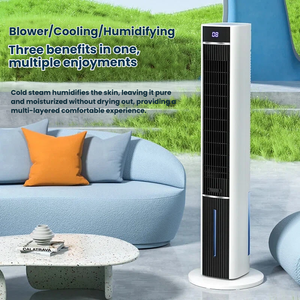 Suitable Water Cooling Tower Fan with 12-Hour Timer 3 Speeds Visible Water Night Light 980mm Floor Standing Fan for Home Office - Product Image 2