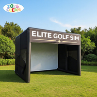 TOYS-OCEAN Tente de simulateur de golf gonflable populaire pour événements extérieurs, support de projecteur, gonflage électrique/manuel, 10-12 pieds