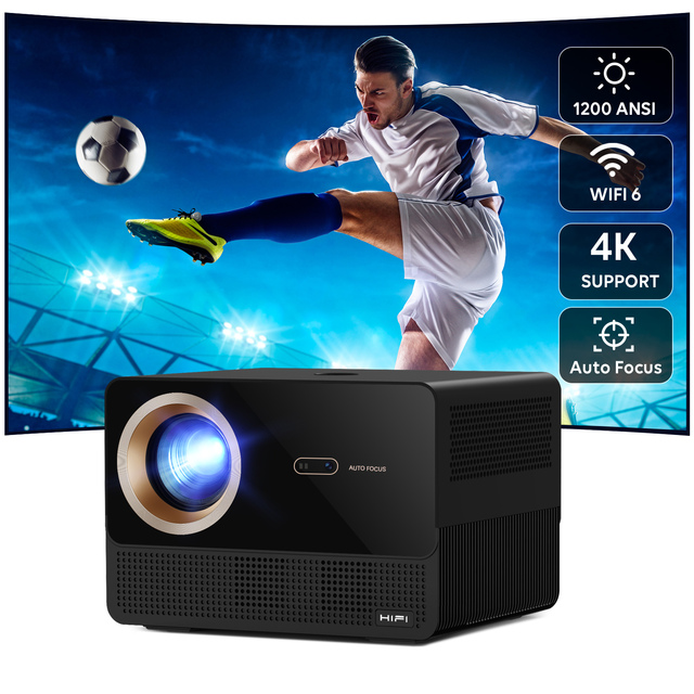 1200 Ansi Lumens Smart Home Outdoor LED Overhead Projector Android WIFI6 BT5.2 MAX 4K Portable