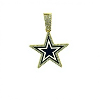 Pendentif étoile NL3071 en alliage avec chaîne cubaine, bijoux de mode pour hommes, pendentif équipe sportive