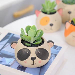 Maceta de cerámica esmerilada pintada a mano con diseño de animales personalizados, <span class=keywords><strong>macetas</strong></span> de <span class=keywords><strong>cactus</strong></span> suculentas - Product Image 3
