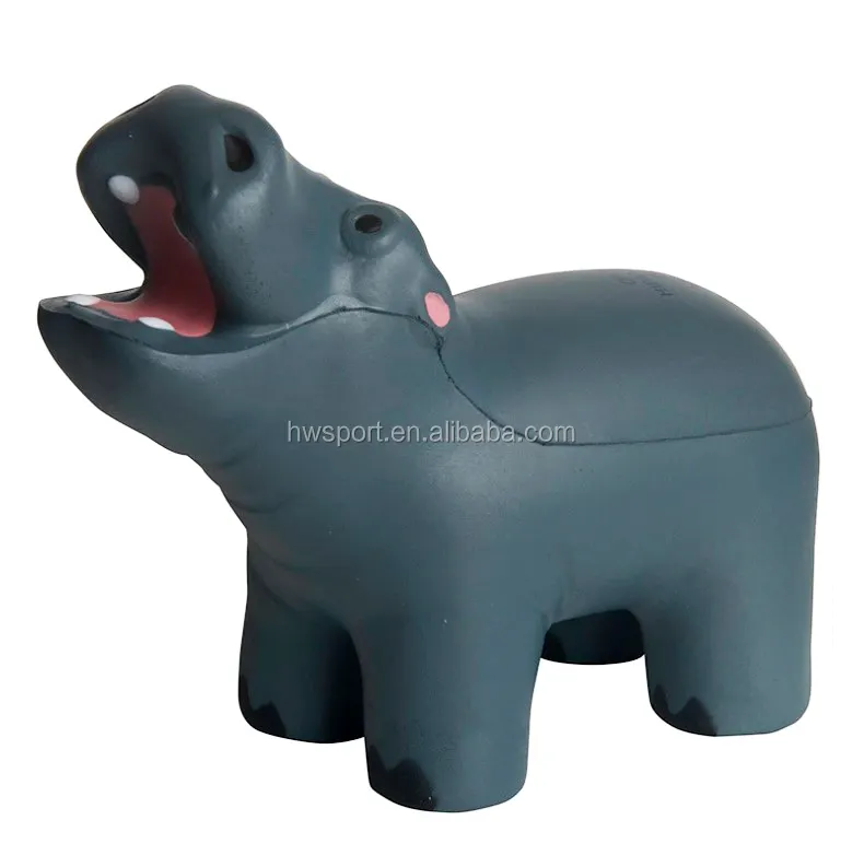 Bolas de estresse do animal personalizado do pu do fornecedor da espuma promoção suave hippo anti estresse bola brinquedos