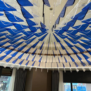 Nouveau modèle de lampe suspendue LED élégante et personnalisée de luxe, éclairage de plafond nordique, hauteur réglable, grand lustre en forme de branche bleue - Product Image 6