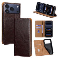 Casing Ponsel Kulit Asli Fungsi Dompet Bisnis Slot Kartu Casing Ponsel Anti Guncangan untuk iPhone 18 Pro Max 17 16 15 14 13 Pro Max