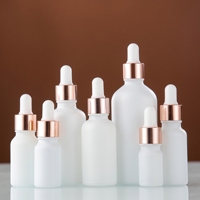 Flacon compte-gouttes blanc personnalisé 5ml 10ml 15ml 20ml 30ml 50ml 100ml avec collier or rose ou argenté pour sérum et huile essentielle