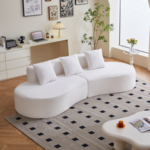 Canapé modulaire surdimensionné carré en tissu moderne, design incurvé en forme de nuage, combinaison libre, canapé compressé pour villa - Product Image 2