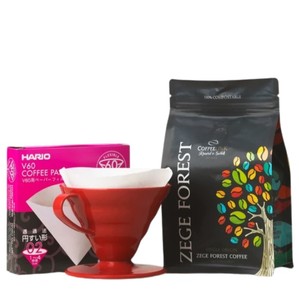 พรีเมี่ยม Zege กาแฟคั่วกลางป่าเอธิโอเปียพร้อม Hario ดริปและ40กรอง V02ชุดของขวัญสำหรับขายส่ง