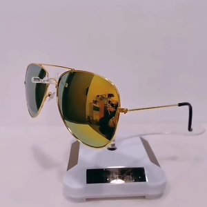 <span class=keywords><strong>Gafas</strong></span> de sol clásicas de aviación para hombre y mujer, lentes de sol de aviación Vintage con protección UV 400, anteojos de sol con logotipo de impresión personalizado - Product Image 3