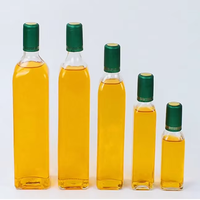 Bouteilles en verre carrées pour huile d'olive Marasca, vente en gros d'usine, 250, 500, 750 ml, avec bouchon à vis et impression sérigraphique