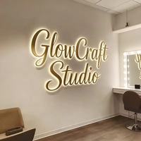 Panneau signalétique LED, logo en acrylique, lettres en acier inoxydable, panneau 3D, lettres en métal rétroéclairées, logo d'entreprise en acrylique