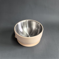 BPA-freies Edelstahl-Fütter-Set für Babys und Kleinkinder, Trinklernbecher mit Rutschfestem Griff, Auslaufsicherer Saugnapf-Silikon-Teller und Schüssel-Set
