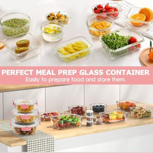New Design Multifunctional Meal Prep Containers Bpa Free Glass Food Container Leak Proof <b>Lunch</b> <b>Box</b> Glass Lid Kitchen Use - Product Image 6