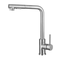 Robinet de cuisine monocommande au design moderne en acier inoxydable pour évier