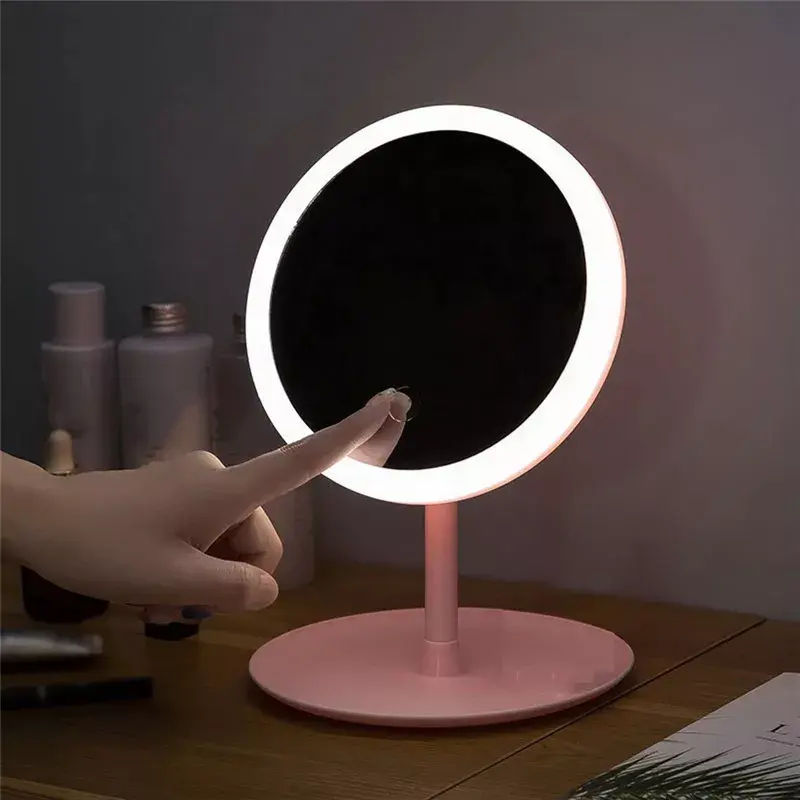 Miroir de maquillage intelligent à LED, dispositif tactile pour coiffeuse de bureau, réglage du visage, cosmétique, nouveauté 2022