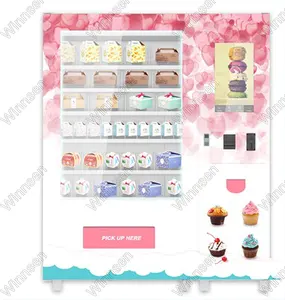 smart combo refrigerator touch screen cupcake vending machine atm food salad vending kiosk remote and ads management platform