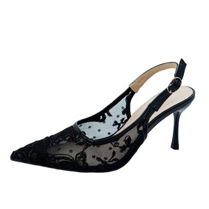 Nouvelles Chaussures à Talons Hauts 2026 en Dentelle et Résille Ouverte, à Bout Pointu et Talon Fin Ultra-Mince, Bout Carré - Product Image 1